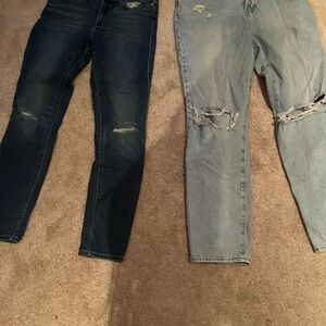 Lucky Brand Women's Boyfriend Jeans - Dark and Light Blue